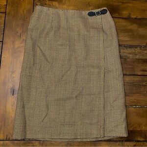 Rafaella Vintage Brown/Tan Houndstooth Pencil Skirt size 12